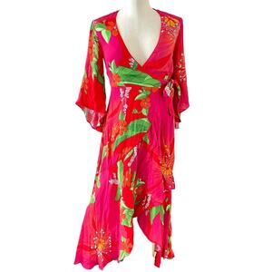 farm rio red velvet dress Farm Rio Shiny Flowers Velvet Minidress